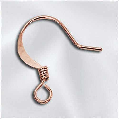 Genuine Copper Ear Wires French Hook with Coil (20 pairs) GC-191