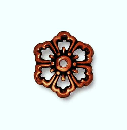 12mm Open Poppy Bead Caps Fine Silver or Copper Finish TierraCast 10 pcs. 94-5591 - Royal Metals Jewelry Supply