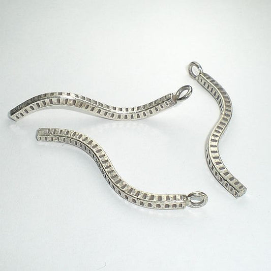 Karen Hill Tribe Pendant or Earring 40mm Curved Fine Silver 1 pc. HT-162