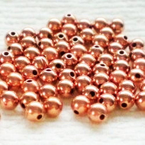 Genuine Copper 4mm Smooth Round Spacer Bead 100 pcs. GC-101