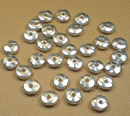 7mm Rhodium, Fine Silver, Brass Oxide or Copper Finish Unique Organic Baroque Nugget Spacer Bead TierraCast 30 pcs. 93-0436 - Royal Metals Jewelry Supply