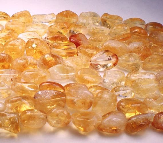 Large Smooth Citrine Nuggets 8 Inch Strand
