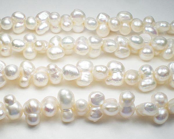Double Baroque White Pearls 11-12mm 1 Strand