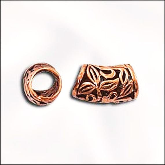 Solid Copper Beads Big Hole Beads Curved Tube Beads Genuine Copper Large Hole Bead 5 pcs. GC-230