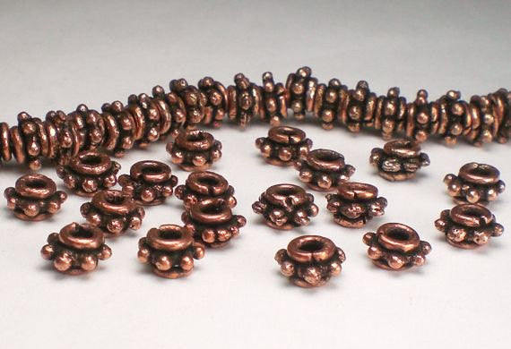 Genuine Copper Beads 7mm Copper Beads Large Hole Beads 18 pcs. GC-276