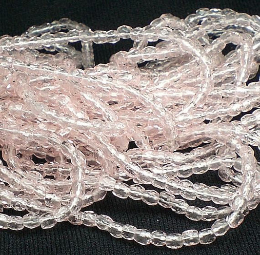 2mm Light Pink Czech Glass Beads Fire Polished Faceted Beads 100 pcs 2mm/005 - Royal Metals Jewelry Supply