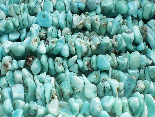 Aqua Blue Larimar Chip Beads 1 Strand 15.5 Inches