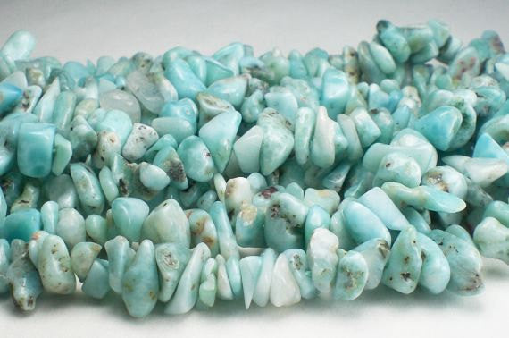 Aqua Blue Larimar Chip Beads 1 Strand 15.5 Inches