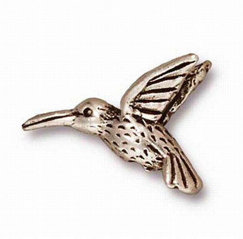 Blackened Pewter, Fine Silver, Brass Oxide or Copper Finish Humming Bird Beads Your Choice! 4 pcs. 94-5518