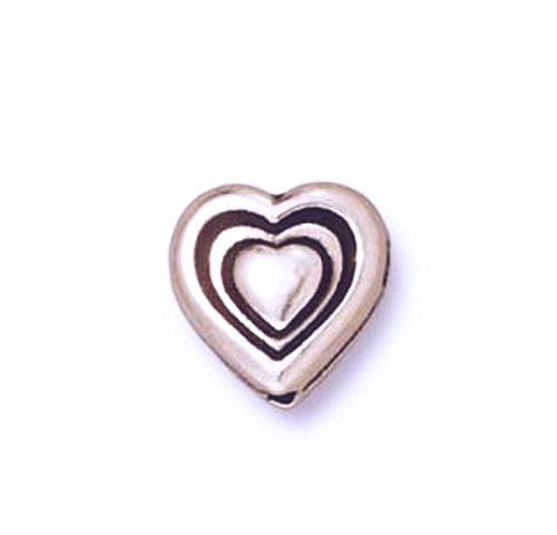 9mm Fine Silver or Copper Finish Puffed Heart Bead TierraCast 4 pcs. 94-5545