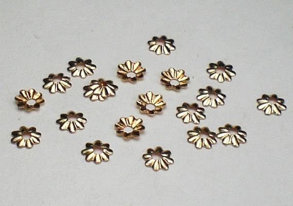 14k Gold Filled Bead Caps Tiny 3.8mm Scalloped Bead Caps 20 pcs. GF-122 - Royal Metals Jewelry Supply