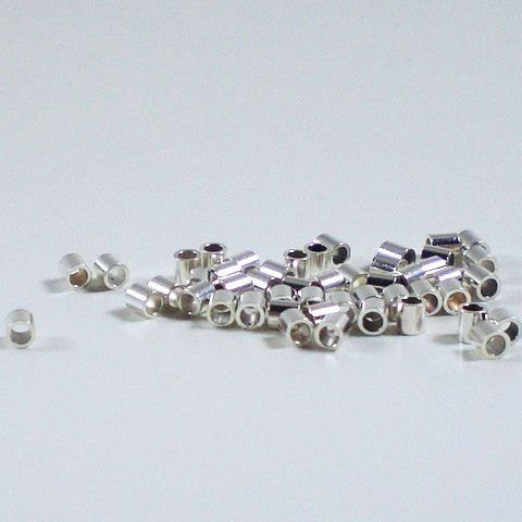 2mm Sterling Silver Crimp Beads Tubes 200 pcs. M-100 - Royal Metals Jewelry Supply