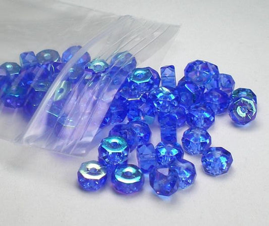 SAPPHIRE AB Czech Crystal Rondelle Beads 3x6 Faceted Spacer Bead Jablonex Preciosa 60 pcs.