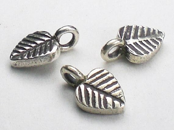 11mm Charm Karen Hill Tribe Fine Silver Leaf Charm 3 pcs HT-231 - Royal Metals Jewelry Supply