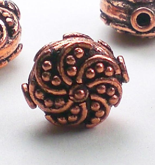 13mm Genuine Copper Rondelle Beads Copper Beads 5 pcs. GC-297 - Royal Metals Jewelry Supply