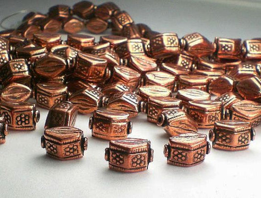 13mm Genuine Copper Hexagon Beads Copper Beads 10 pcs. GC-294 - Royal Metals Jewelry Supply