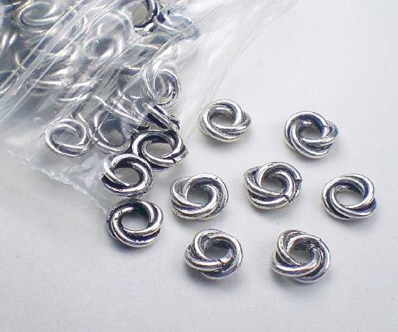 Sterling Silver Love Knot Beads 7.5mm Large Hole Beads S-145