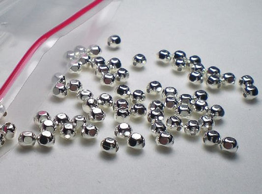 2.5mm Sterling Silver Beads Faceted Round 100 pcs. S-150 - Royal Metals Jewelry Supply