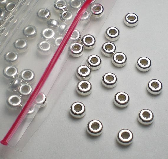 Sterling Silver Beads 5mm Sterling Silver Tire Beads 10 pcs. S-153