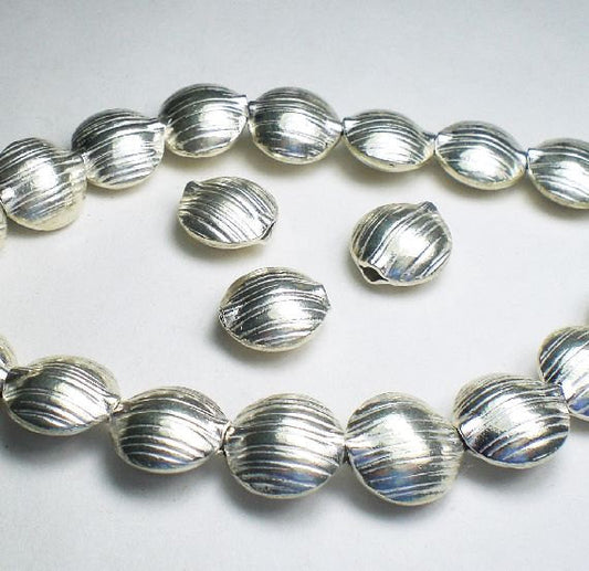 12mm Puffed Coin Beads Karen Hill Tribe Fine Silver 3 pcs.  HT-242 - Royal Metals Jewelry Supply