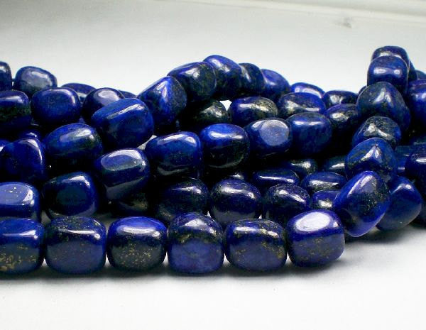 Lapis Lazuli Cubed Nugget Beads 10-11mm Blue Beads 16 Inch Strand