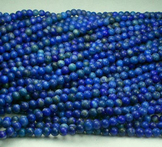 Lapis Lazuli Beads 3.25mm Blue Beads 15.5 Inch Strand