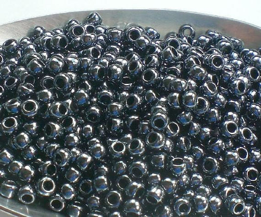 Black Hematite TOHO Round 8/0 Japanese Seed Beads Dark Grey 15 grams T224-8