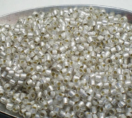 Grey TOHO Round 8/0 Japanese Seed Beads Grey Silver Lined Frosted 15 grams T127-8