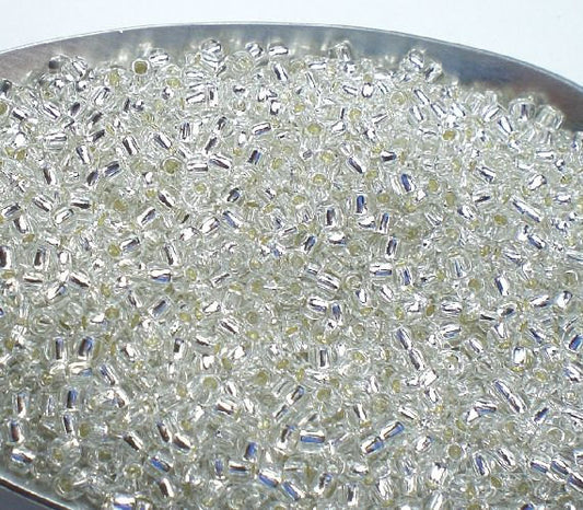 Gray, Crystal Silver Lined TOHO Round 11/0 Japanese Seed Beads Light Grey 15 grams T297-11