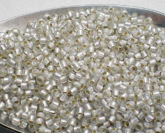 Gray, Crystal Silver Lined FROSTED TOHO Round 11/0 Japanese Seed Beads Light Grey Frosted 15 grams T298-11
