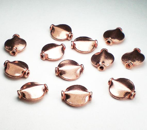 12mm Solid Copper Spacer Beads Copper Beads 12 pcs. GC-316 - Royal Metals Jewelry Supply