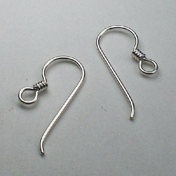 Sterling Silver Coil Ear Wires French Hook 20.5 Ga. 90-1120-11
