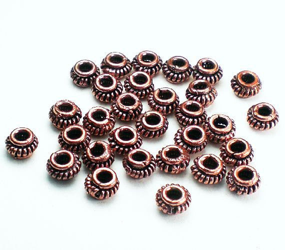 Genuine Copper Beads 6mm Solid Copper Spacer Beads 40 pcs. GC-319