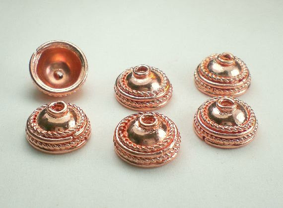 13mm Solid Copper Bead Caps 12 pcs. GC-331 - Royal Metals Jewelry Supply