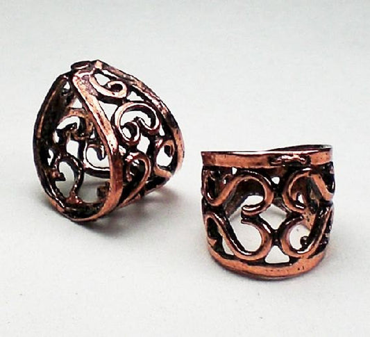 Large Decorative Solid Copper Bails 2 pcs GC-334