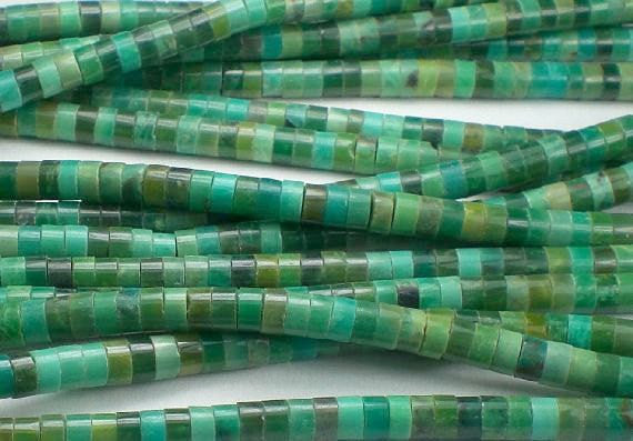 4mm Green Heishi Turquoise Beads 16 Inch Strand - Royal Metals Jewelry Supply