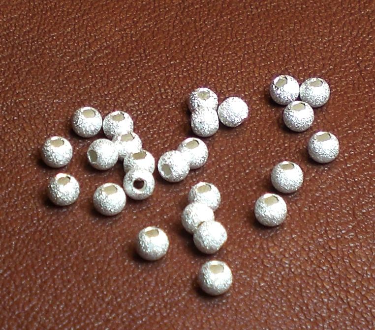 3mm, 4mm and 5mm Stardust Bead Sterling Silver Sparkle Spacer